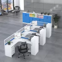 初嘉PF-003办公桌电脑桌职员屏风工位隔断现代简约员工桌 F型三人位