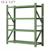 toptzyTZ4010302仓储货架库房置物架中型货架军绿色主架1500*600*2000mm/200kg