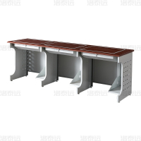 洛泰远LTY4012433 隐藏式翻转电脑桌培训桌教室机房多媒体学习桌办公桌D款三人位2300*600*750mm