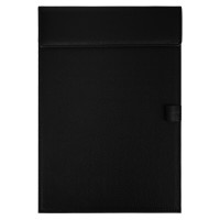 得力(deli) A4磁吸皮质会议板夹 书写夹板报告夹写字垫板办公用品 带笔插位 黑色