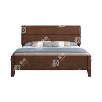 居将 JJ4022901 实木床简约1.2米单人床 胡桃色