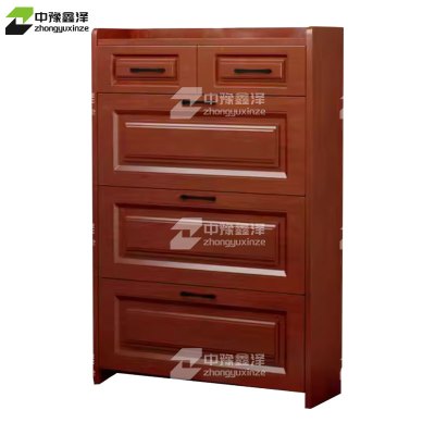 中豫鑫泽 ZYXZ4022013 木质翻斗鞋柜入户门口窄边鞋柜双层双抽屉