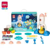 得力YC122_彩泥套装玩具-火箭面条机(混)(盒)