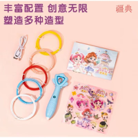 得力74872_音乐公主爱美莉3D绘画笔套装(粉)(盒)