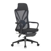 初嘉CJ-7118办公椅午休椅可躺转椅电脑椅网布椅高背职员椅 黑框