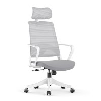 初嘉CJ-7144办公椅转椅电脑椅网布学习椅高背职员椅 白框