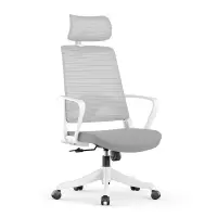 初嘉CJ-7144办公椅转椅电脑椅网布学习椅高背职员椅 白框