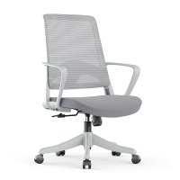 初嘉CJ-7148办公椅转椅电脑椅网布学习椅中背职员椅 灰框