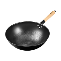 张小泉炒锅30cm无涂层中华爆炒锅精铁锅捶纹锅底C30820300