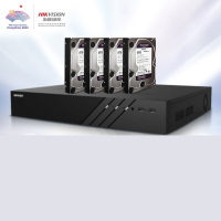 HIKVISION海康威视网络硬盘录像机监控8路POE网线供电NVR满配8个摄像头带8T硬盘DS-7908N-R4/8P