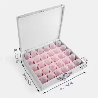 公章盒子便携式铝合金手提带密码锁多格多功能财务装印鉴章印章箱印章收纳盒(H)
