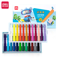 得力HM719-36_萌咿滑雪彩盒装优+洞洞三角杆蜡笔(混)(36色/盒)