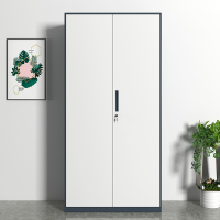 初嘉WJGT-005钢制文件柜窄边资料柜拆装档案柜带锁储物柜灰白套铁门文件柜