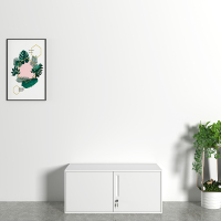 初嘉WJGT-027文件柜矮柜窄边办公资料柜拆装档案柜书柜带锁铁皮储物柜 纯白顶柜