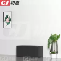 初嘉WJGT-036文件柜矮柜窄边办公资料柜拆装档案柜书柜带锁铁皮储物柜 纯黑顶柜