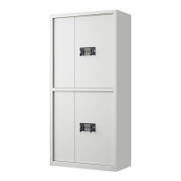 豪利特指纹电子保密柜钢制密码文件柜档案柜矮柜资料柜办公柜通双节白色:电子密码锁