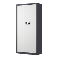 豪利特指纹电子保密柜钢制密码文件柜档案柜矮柜资料柜办公柜通门灰白色:国保指纹锁