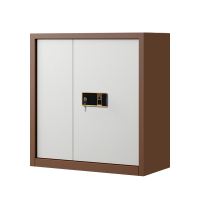 豪利特指纹电子保密柜钢制密码文件柜档案柜矮柜资料柜办公柜 单节咖白钥匙指纹