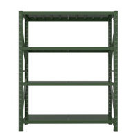 利特莱依消防铁锹镐农具摆放架安保装备器材存放架绿色盾牌货架1.5米货架重型-主架