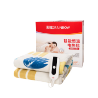 彩虹Rainbow全线路安全保护调温电热毯(单人)舒适绒1.6米*1米花色随机开关随机1311A
