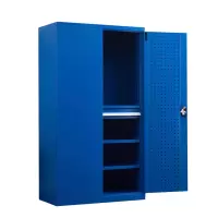 鑫升顺重型工具柜加厚物件工具储物柜工厂铁皮柜汽修厂零件收纳柜蓝色四层一抽带挂板