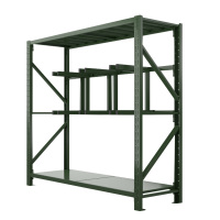 豪利特消防铁锹镐农具摆放架安保装备器材存放架绿色货架锹镐架重型-主架