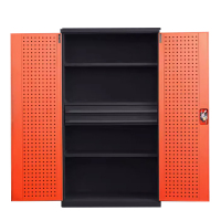 鑫升顺重型工具柜加厚物件工具储物柜工厂铁皮柜汽修厂零件收纳柜橘色四层二抽带挂板