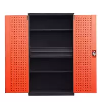 鑫升顺重型工具柜加厚物件工具储物柜工厂铁皮柜汽修厂零件收纳柜橘色四层二抽带挂板
