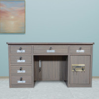 初嘉 BXZ-19全钢制保险桌密码保险桌收银财务桌1.4m黑枫木六斗电子锁