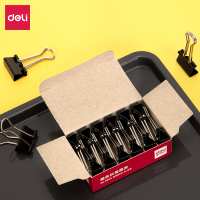 得力(deli)9545-5#长尾票夹19mm盒装(黑色)(12只/盒)