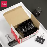 得力(deli)9542-2#长尾票夹41mm盒装(黑色)(12只/盒)