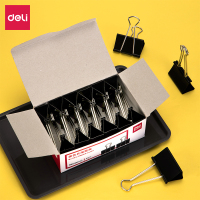 得力(deli)9541-1#长尾票夹50mm盒装(黑色)(12只/盒)