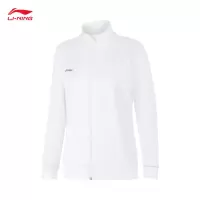李宁(LI-NING) 女款2024简约开衫无帽卫衣AWDUA76-7 标准白 XS-3XL(码数备注)