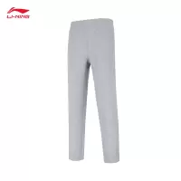 李宁(LI-NING) 男款2024直筒卫裤舒适百搭运动长裤AKLU981-2 花灰 S-3XL(码数备注)
