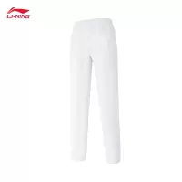 李宁(LI-NING) 女款2024直筒卫裤舒适百搭运动长裤AKLU982-3 标准白 XS-2XL(码数备注)