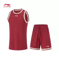 李宁(LI-NING) 篮球比赛套装 男款 AATU017-13 浙江红 S-5XL(码数备注)