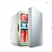 先科(SAST)10L车载冰箱车家两用单门式制冷小型家用宿舍冷藏迷你小冰箱 金色玻璃门