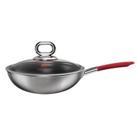 康巴赫炒锅32cm第二代无涂层抗菌316不锈钢炒菜锅KGL-C32B