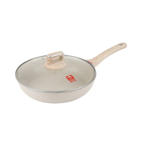 康巴赫煎锅28cm轻颜麦饭石色不粘锅平底炒锅KGQ-J28Z