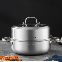 美厨蒸锅28CM不锈钢单层蒸锅火锅汤蒸锅MCDS-2561