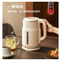 HYUNDAI 电热水壶 电水壶热水壶电热水壶304不锈钢 暖水壶烧水壶 DC-1701B米白色 1.7L