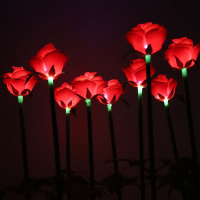 户外景观灯玫瑰花地插灯公园广场亮化装饰灯插电发光玫瑰花灯 红色20支
