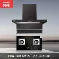 兴邦(XING BANG)抽油烟机燃气灶家用顶吸式自动清洗厨房大吸力油烟机灶具套装HQ315+305