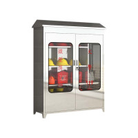 风雷动304不锈钢应急物资柜消防救援器材箱防护用品柜室外微型消防站带雨棚1680*1200*400(加厚201材质)