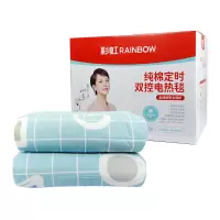 彩虹 全线路安全保护双控双温电热毯(特大宽幅)纯棉2米*1.8米 花色随机 1588