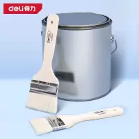 得力(deli))乳胶漆刷墙工具 4寸细密羊毛刷(白)2支装 DL528104