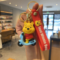 小窝厘 卡通维尼熊钥匙扣挂饰小熊公仔书包挂件汽车钥匙链配饰地推-小熊维尼-小毛驴(起订量:10个)