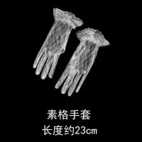 超薄摄影专用蕾丝手套 白色一副