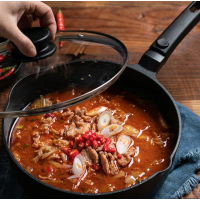 网易严选精铸不粘系列 欧式精铸多用锅24cm黑色升级款电磁炉可用