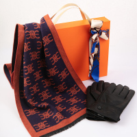 丝语棠携手一生套装(羊皮手套+围巾)均码